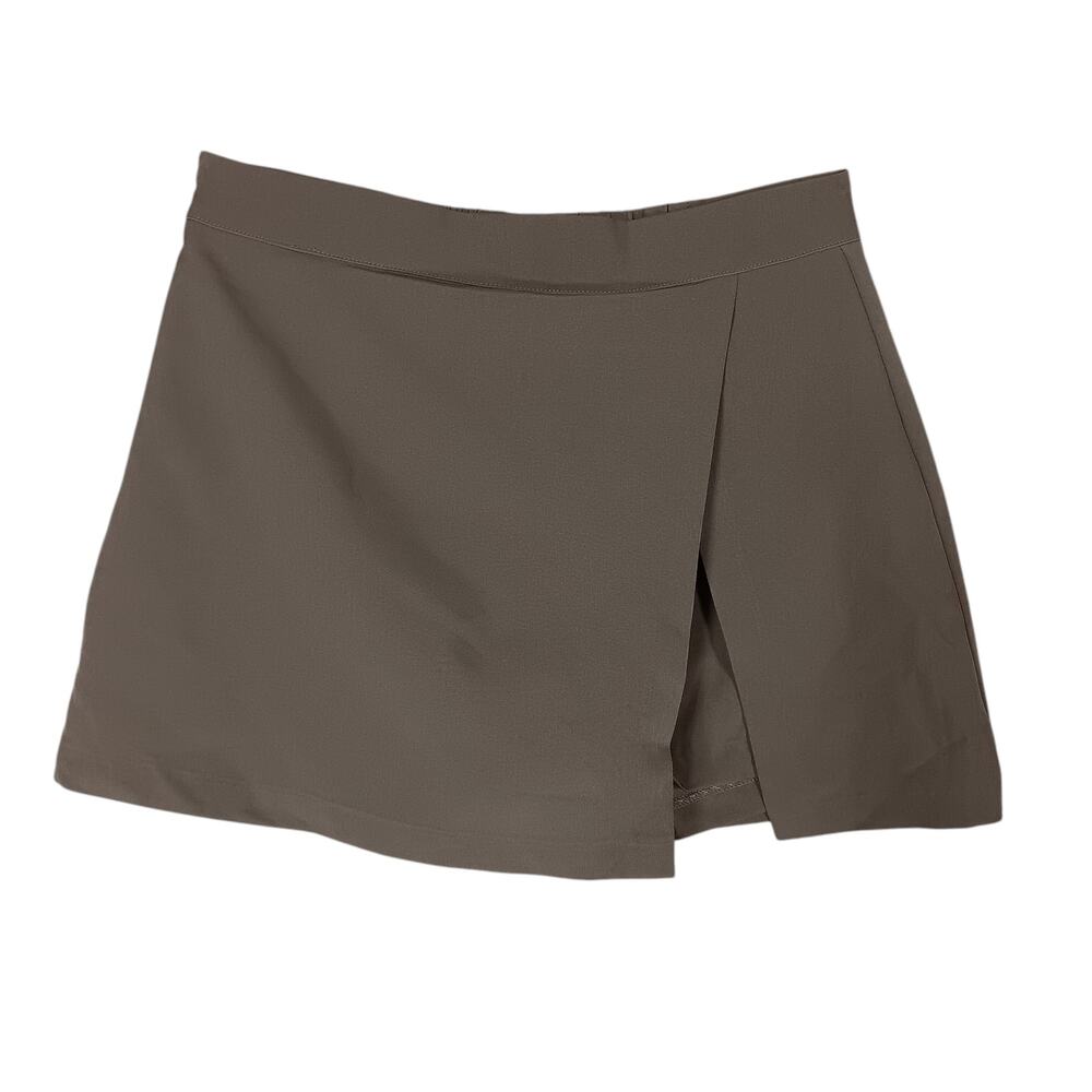 Dazy Preppy Skort Brown Side Zipper Size Large Attached Skirt and Shorts